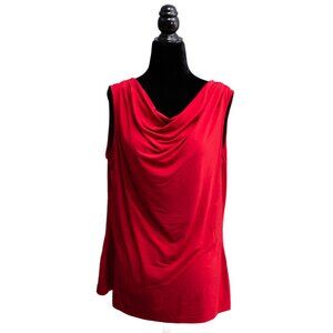 Edwards Red Cowl Neck Tank Top, Size Medium